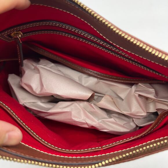 Dooney & Bourke Handbags Saffiano Leather Hobo Bags Amber Brown - Picture 12 of 15